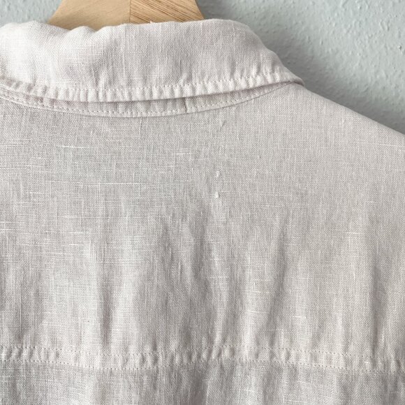 Cloth & Stone for Anthropologie Safari Linen Romper Women's L Button Up Beige - Picture 10 of 15